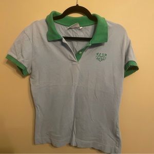 Blu Horse “Move Forward” Polo Shirt Size 4 Blue Women’s Equestrian Riding